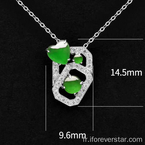 18 carats en or en diamant vert jadéite PENDANT CHARMS